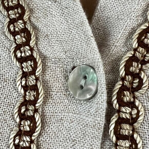 Vintage Royal Belle Womens One Size Beige  Western Cottage Button Down Shirt Top - Picture 5 of 11